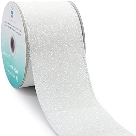 CT CRAFT LLC Glitter Wired Ribbon for Home Decor, Gift Wrapping